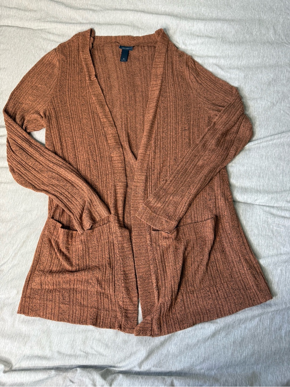 Daytrip Rust Knit Open-Front Women's Cardigan Sweater